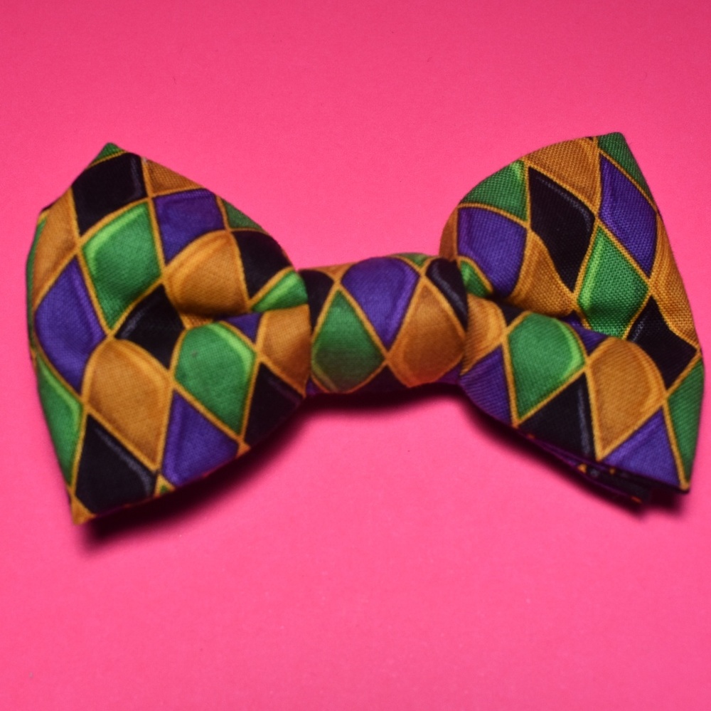 Mardi Gras inspired Hair Bow, or Bow Tie😎NWOT